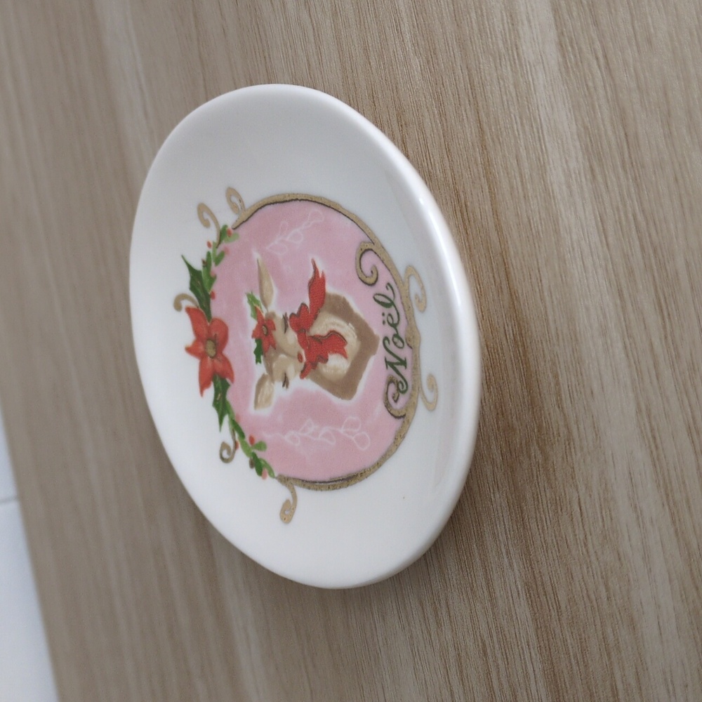 Festive Pink and Gold Noel Trinket Dish - Picture 2 of 4